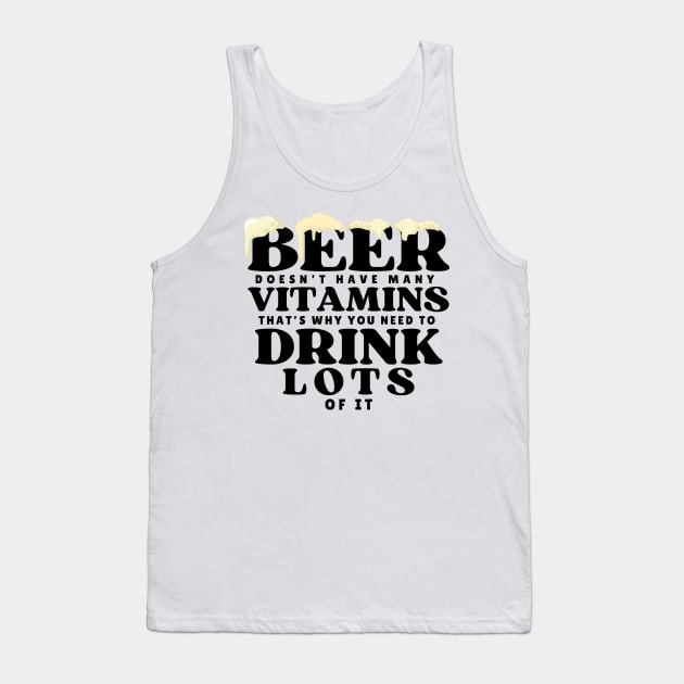 Beer Nutrition Facts Tank Top by Abystoic